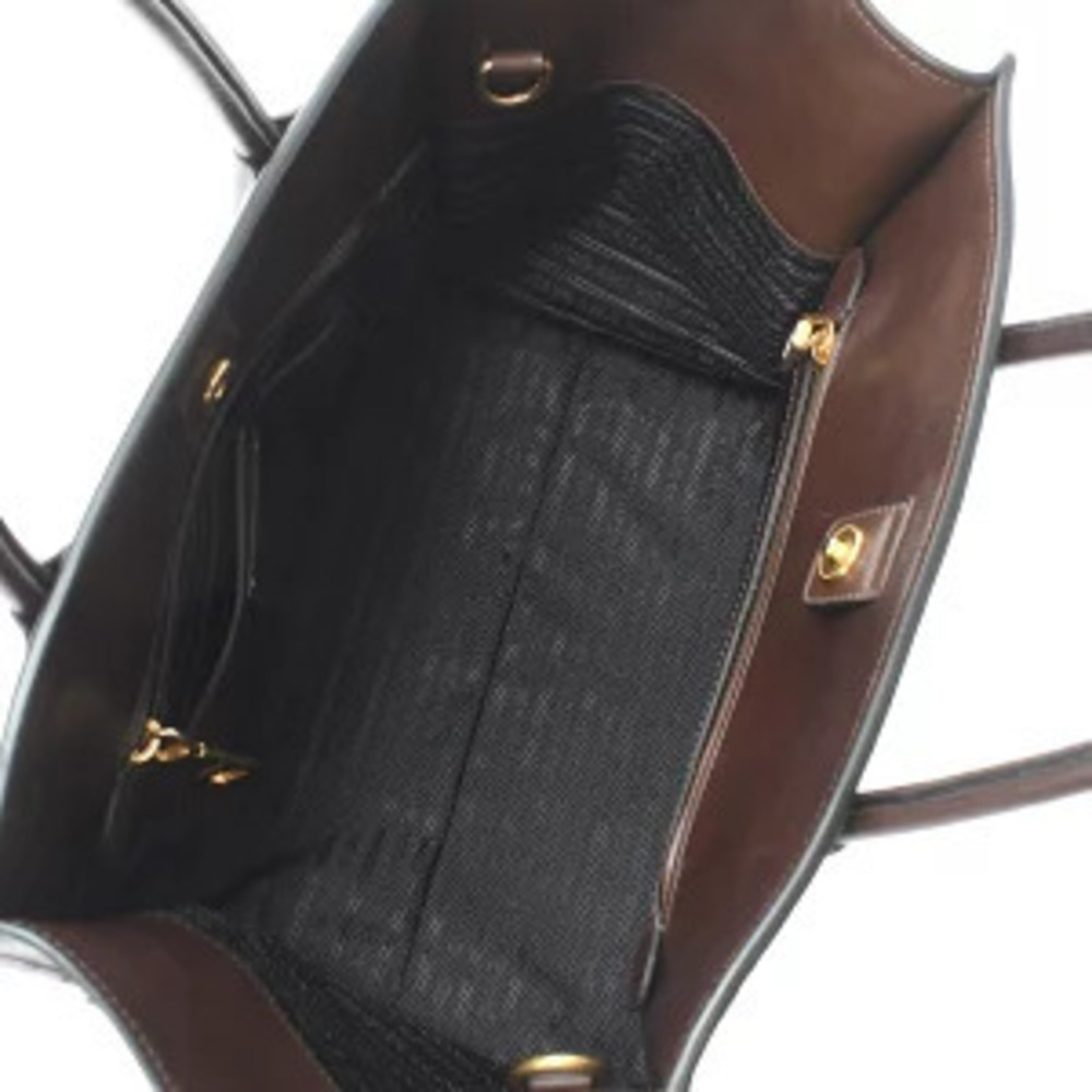 Prada Brown Calf Leather Front Pocket Wing Tote - Picture 9 of 9